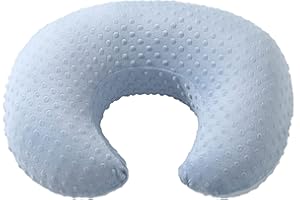 BLACKLEAF BABY Baby Nursing Pillow Cover, Nursing Pillow Slipcovers for Breastfeeding Moms, Ultra-Soft Fit Standard Infant Nursing Pillows for Infant Newborn Baby Boy Girl (Blue)