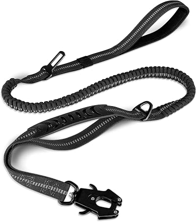 Joytale Tactical Dog Lead Heavy Duty 1.2-1.8m 2 Handles Car Seatbelt