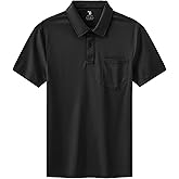 BASUDAM Men's Polo Shirts with Pocket Quick Dry Short Sleeve Active Performance
