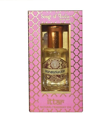 Song of India Honeysuckle Perfume Oil Ittar in Roll-On Glass Bottle for Body Fragrance, 10 ml. | Luxurious Veda | Attar Ittr Fragrant Oil Alcohol-Free | Sweet Floral Tropical Fruity
