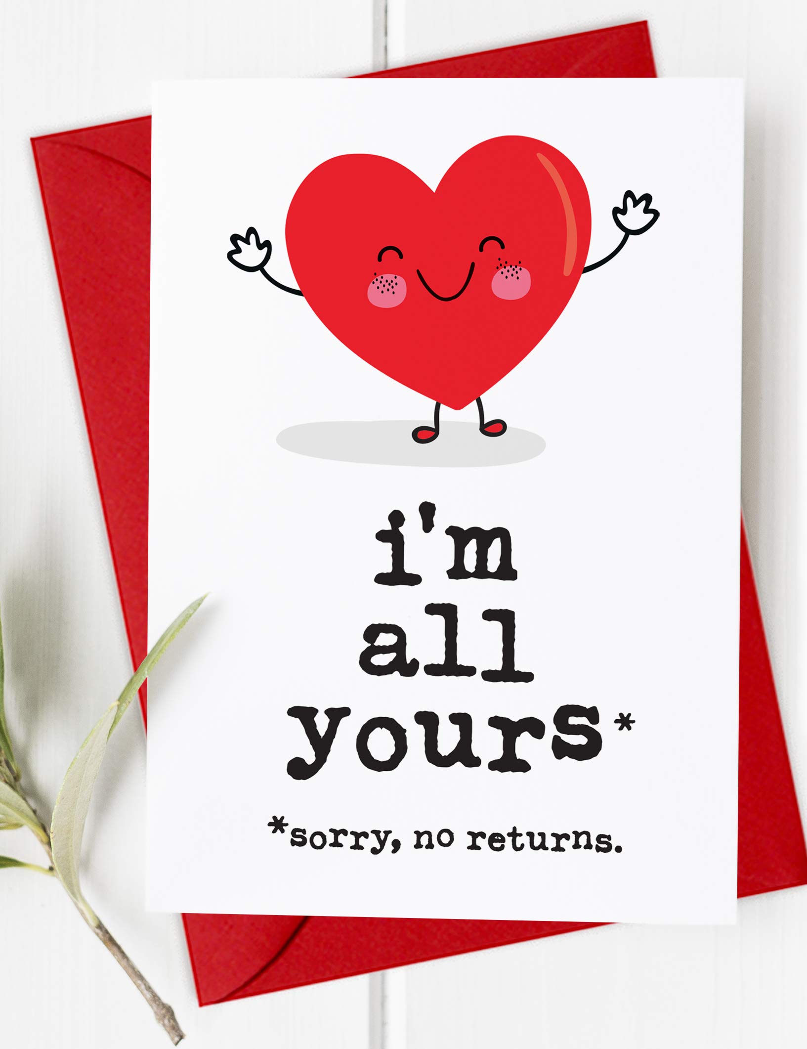 I’m All Yours, Sorry No Returns Funny Anniversary Card for Boyfriend, Valentine's Day Card for Him or Her, Anniversary Card Husband, Wife, Partner