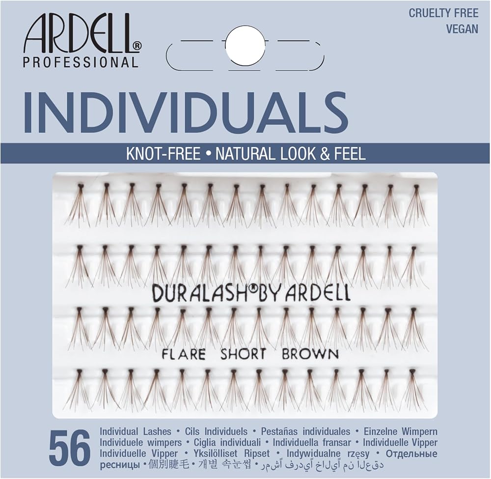 Ardell Individual Lashes Short Brown Flared Knotted Weightless Waterproof Easy