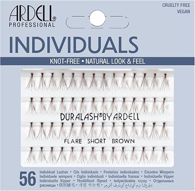 Ardell Individual Lashes Short Brown Flared Knotted Weightless Waterproof Easy