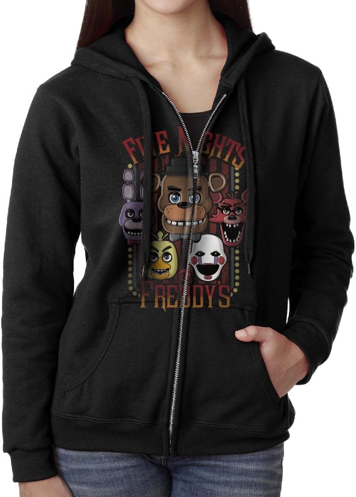 Akslkli Womens Full Zip Five Nights At Freddy's Hoodie With Pouch Pocket