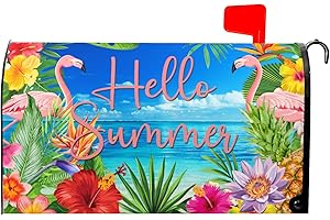 KAWANI Summer Mailbox Covers Tropical Flamingo Floral Palm leaves Fruit Mailbox Covers Magnetic Standard Size 21x18 Inch Beach Theme Waterproof Mailbox Wraps Post Letter Box Covers Garden Yard Outdoor Decor