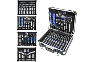 Prostormer Mechanic Tool Set, 240-Pieces Universal Household Auto Repair Tool Kit with Heavy Duty Aluminium Tool Box
