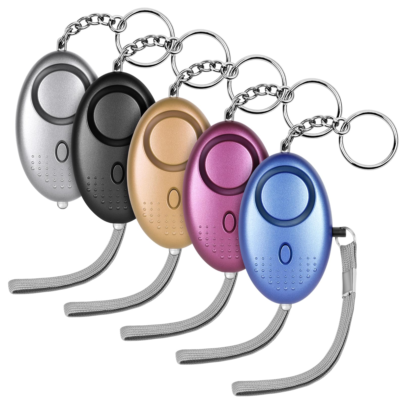 Flintronic Personal Security Alarms, 5 Pack 140DB with LED Light, Self-Defense Emergency Alarm for Women, Girls, Children and Elderly