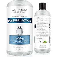 Velona Sodium Lactate 60% - 16 oz | USP Grade Natural Preservative | for Soap Making & Lotions | Harder Bar of Soap, pH Regul