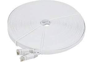 Gorilley Cat 6 Ethernet Cable 100 Ft (30 Meters) Flat Slim Long Internet Network LAN Patch Cords, Cat6 High Speed Computer Wi
