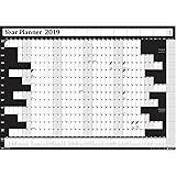 2023 Year Annual Wall Planner Calendar for Office Home UK & Ireland Bank Holidays Non Laminated Black Large (70cm x 49cm) Folded
