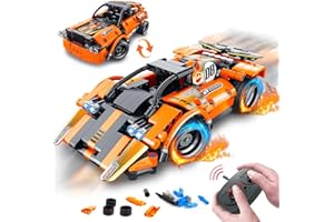 VATOS STEM Building Toys for Kids - 2-in-1 Tech Remote Control Car Building Kits | RC Racing Cars Building Bricks & Construction Vehicle Engineering Kits Toys for Boys Girls Aged 6 7 8 9 10 11 12+