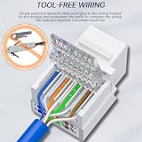 ACMEROTA RJ45 Ethernet Faceplate Cat6 Single 1-Port Flat Wall Plate Network view 3