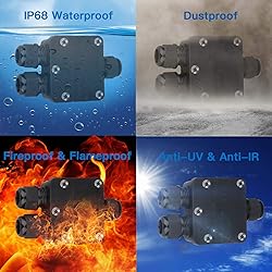 Helunsi 2 Pcs Waterproof Junction Box 3 Way, IP68