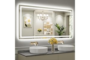BRIIVUE 72"x36" LED Bathroom Mirror with Lights, Backlit & Front Lit, Anti-Fog Lighted Bathroom Vanity Mirror for Wall, Memory Function, Dimmable, HD Tempered Glass, Shatter-Proof