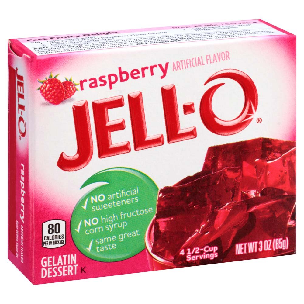 Jell-O Raspberry Gelatin Mix 3 Ounce Box