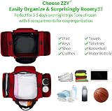 ZZY Gym Duffle Bag 40L Duffle with Shoulder Strap Red Sports Holdall view 2