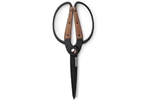 Barebones Garden Scissors - Walnut Scissors - Garden Supplies and Indoor Plant Accessories - Plant Shears with Wide Handles -