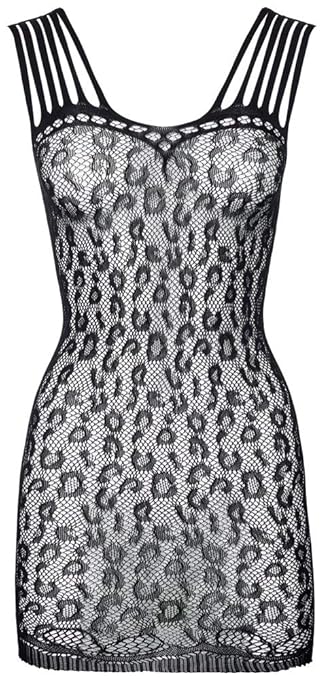 Orion Frauen Minikleid Leoparden-Optik Netz