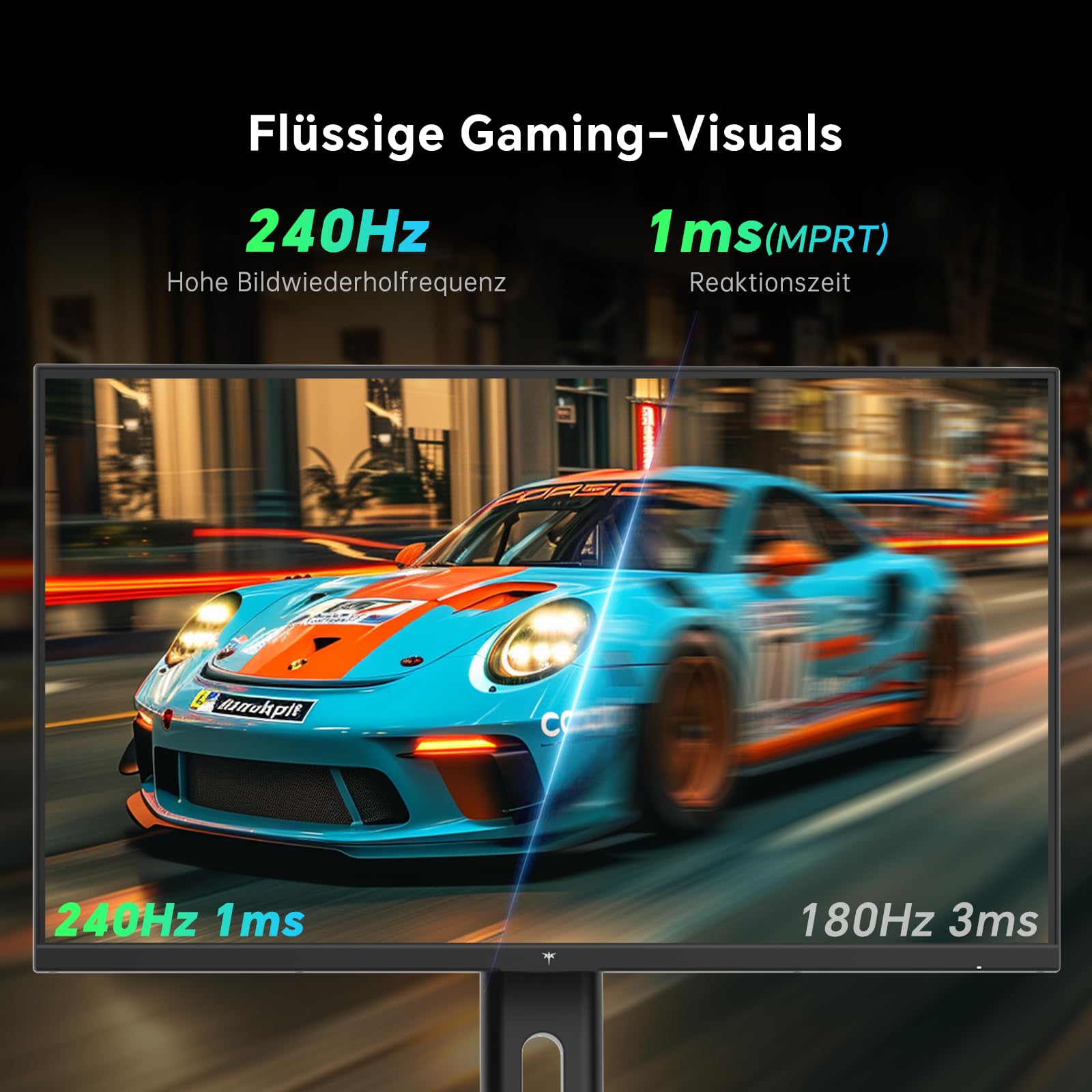 KTC Gaming Monitor 240Hz 27 Zoll | FHD@240Hz | Verstellbarer Ständer | Schnelles IPS Panel | 1ms Reaktionszeit (MPRT) | 350 cd/㎡ Helligkeit, HDR | Adaptive Sync | 97% DCI-P3, 99% sRGB, ΔE＜2 | H27F7 3
