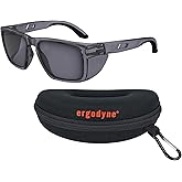 Ergodyne Skullerz SIXTEN Safety Glasses with Side Shields, Anti Fog, Anti Scratch Polarized Lenses, ANSI z87.1 with Protective Zippered Hard Shell Eyewear Case