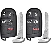 Vurkcy 5-Button Key Fob Replacement for 2014-2022 Jeep Grand Cherokee, 433 MHz, Plastic + Metal, 2Pcs