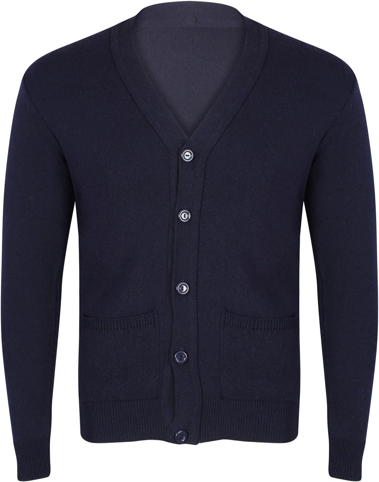 JB Collection Full Sleeve Plain Mens Button Fastened Cardi. Casual and Smart Buttoned Cardigan Black Navy Grey Beige