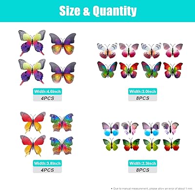 Download Buy 24pcs Butterfly Wall Decals 3d Butterflies Wall Stickers Removable Mural Wall Stickers Art Decor For Home Kids Girls Room Decor Party Supplies Decorations Rainbow Online In Taiwan B08ydh3czg