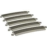 Bachmann Trains 26" Radius Curved Track 5Pk NS Rail with Roadbed HO Scale | Snap-Fit E-Z Track, 26&rdquo; Radius Curved Track (5/card), Nickel Silver Rail With Gray Roadbed, 44519