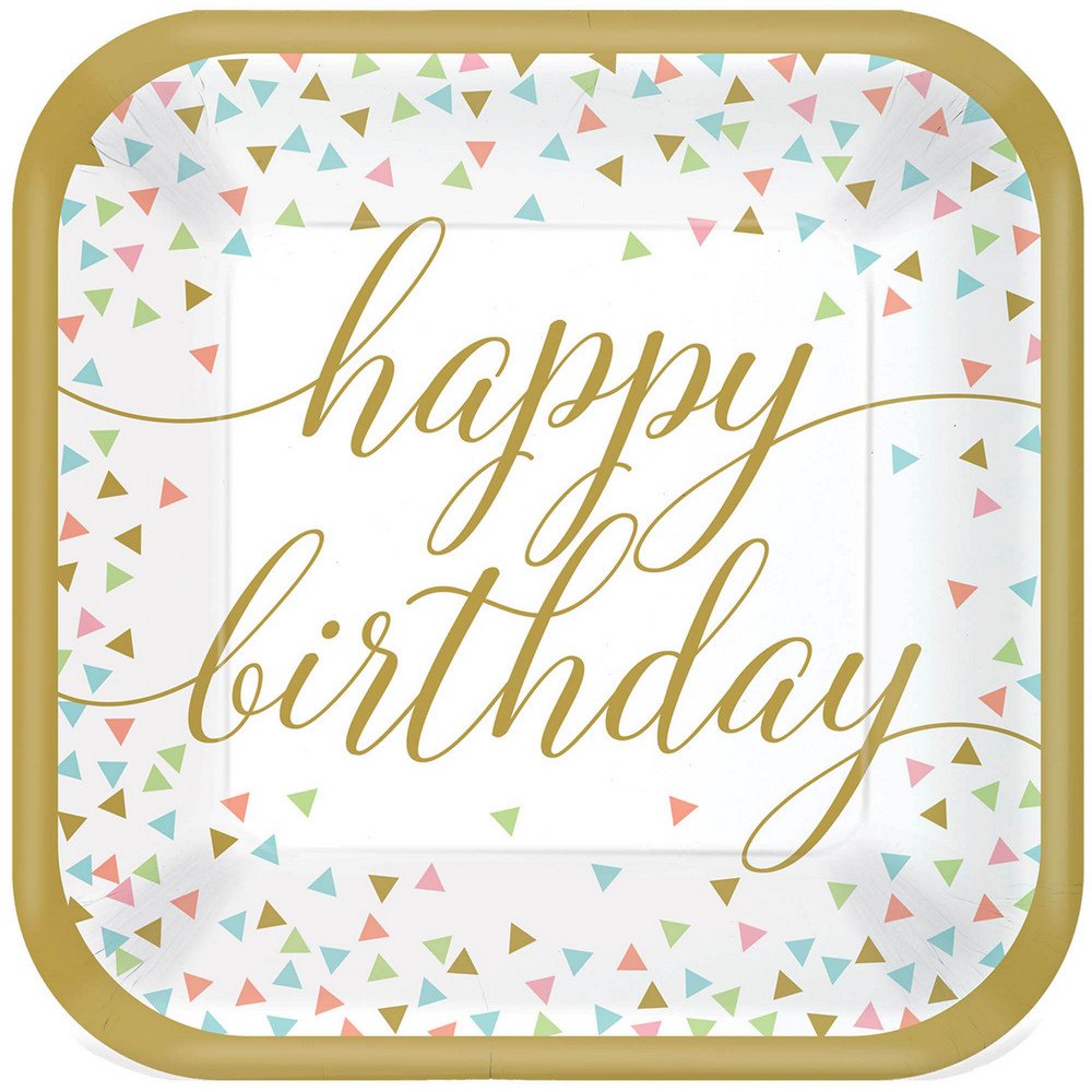 (PKT) 18 Pk Confetti Fun Paper Plates 23cm