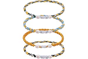 JEANUE 4 Pieces Baseball Necklaces for Boys,Three Braided Rope Tornado Sports Titanium Necklaces,Baseball Accessories Drip