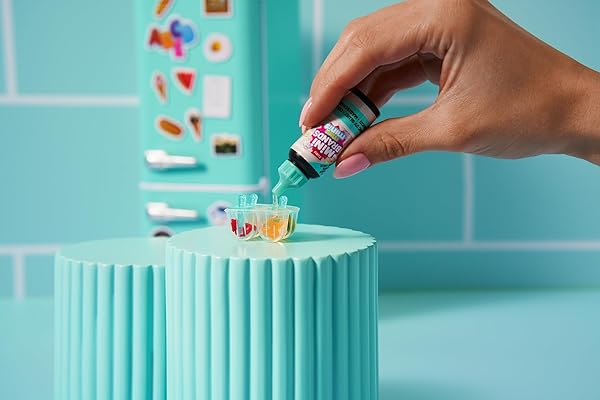 MINI BRANDS FILL THE FRIDGE PLAYSET W/UV LIGHT BY ZURU, COLLECTIBLES, DIY, RESIN PLAY, EXCLUSIVE RECIPE, NOT EDIBLE, 8+