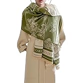 LumiSyne Warm Scarf Cashmere Shawl Women Artistic Landscape Painting Reversible Scarf With Tassel Large Long Pashmina Stole
