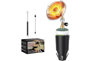 RUINOPAR Portable Heater for Camping, 9,200BTU Golf Cart Heater with Windprood Lighter, Outdoor Propane Heater with Golf Cart Cup Holder for EZGO Yamaha Club Car, Most Golf Cart(Fuel not inculded)
