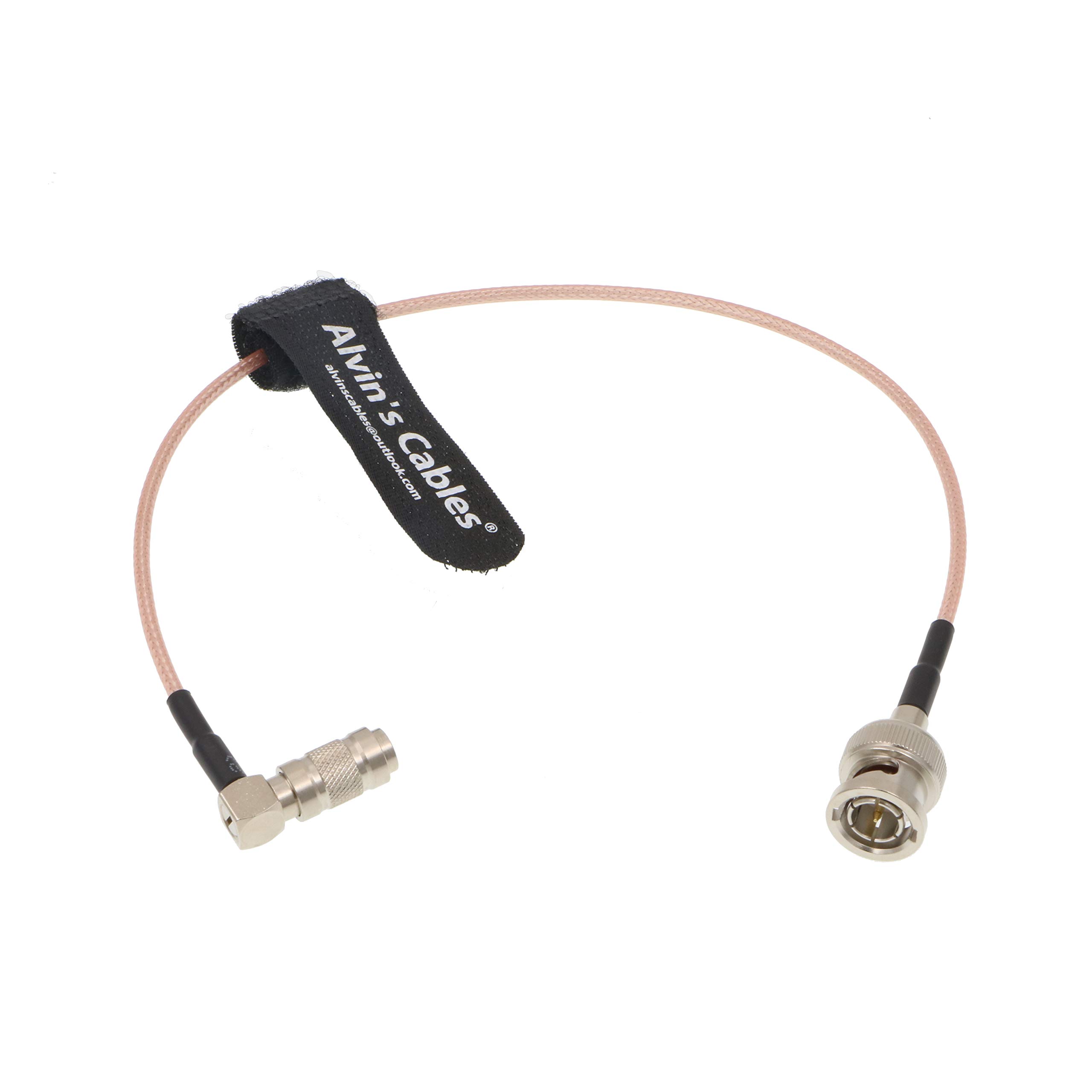 Alvin's Cables DIN 1.0/2.3 Mini BNC Right Angle to BNC Male HD SDI RG179 75ohm Cable for Blackmagic 0.3M