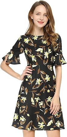 bell sleeve a line dress