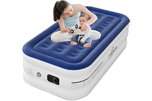 Sprinq Twin Air Mattress with Built in Pump, 18 inch Elevated Blow up Mattress Quick Inflation/Deflation, Comfortable Air Bed for Camping, Home and Portable Travel