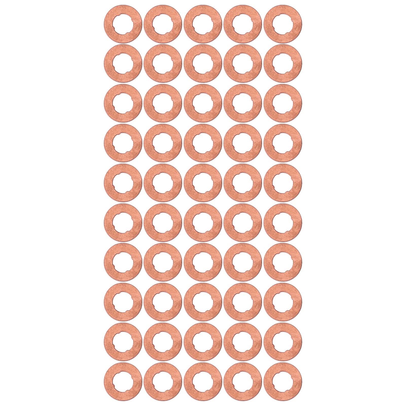 50Pcs Copper Washer Kit Flat Crush Sealing Gasket Set Gasket Retaining Rings Industrial Fastening Hardware Components for Boat Injector Nozzle FS060077