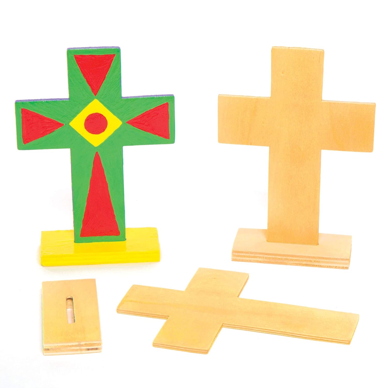 Baker Ross Wooden Stand Up Crosses - Pack of 4, Easter Crafts, Craft For Kids (AC638), Pack de 4