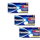 Panadol Extra Strength 500 Acetaminophen Pain Reliever and Fever Reducer Caplets, 50 Count (Pack of 3)