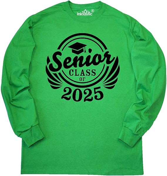inktastic Senior Class of 2025 in Black with Graduation Cap