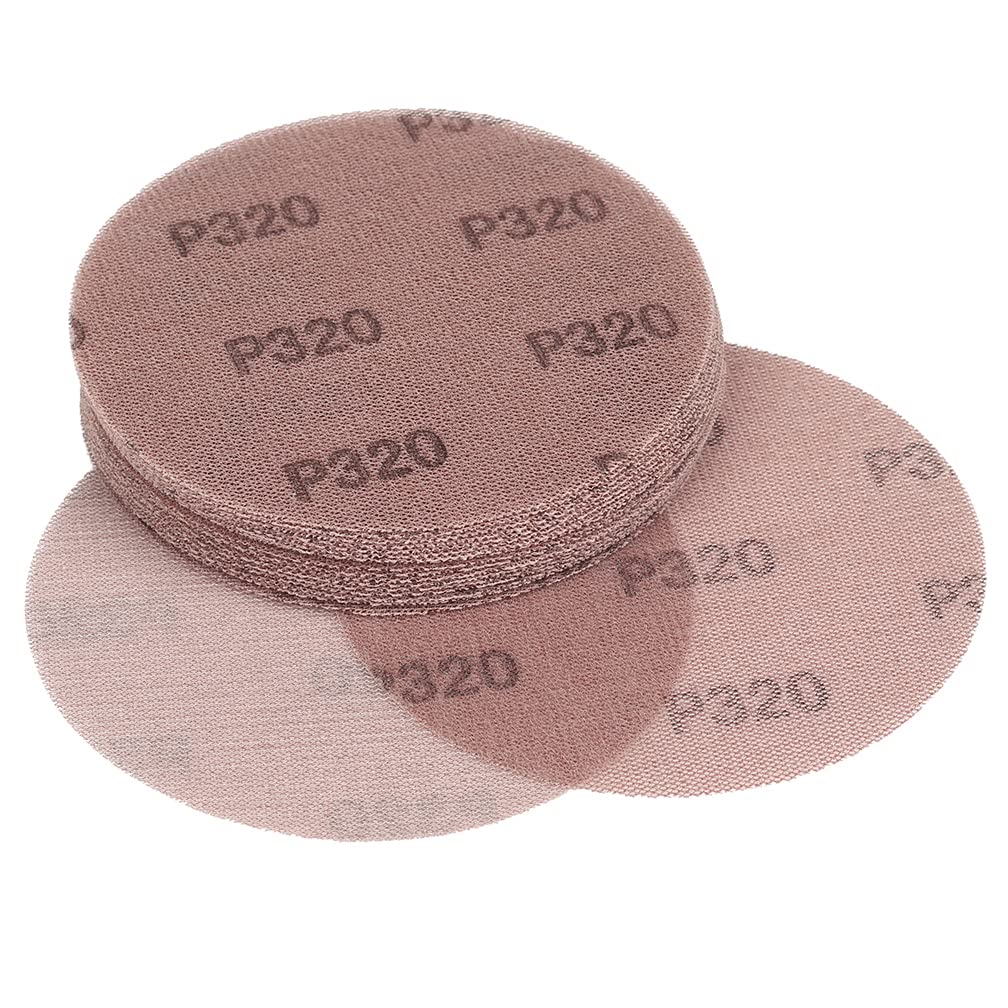Kcmell 20PCS 150mm Mesh Sanding Discs 320 Grit, 6 Inch Hook and Loop Sanding Pads, Dust Free Disc Anti-Blocking Long-Lasting Sharp Sandpaper for Car Wood Furniture Floor Stone — image 1