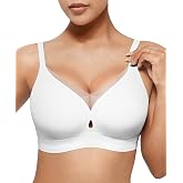 Popilush Wireless Push Up Bra Comfortable Supportive Everyday Bras | Support &amp; Lift, No Underwire, Full Coverage, Flexible Fit, V Mesh Crossover, Soft Breathable Fabric, All Day Comfort