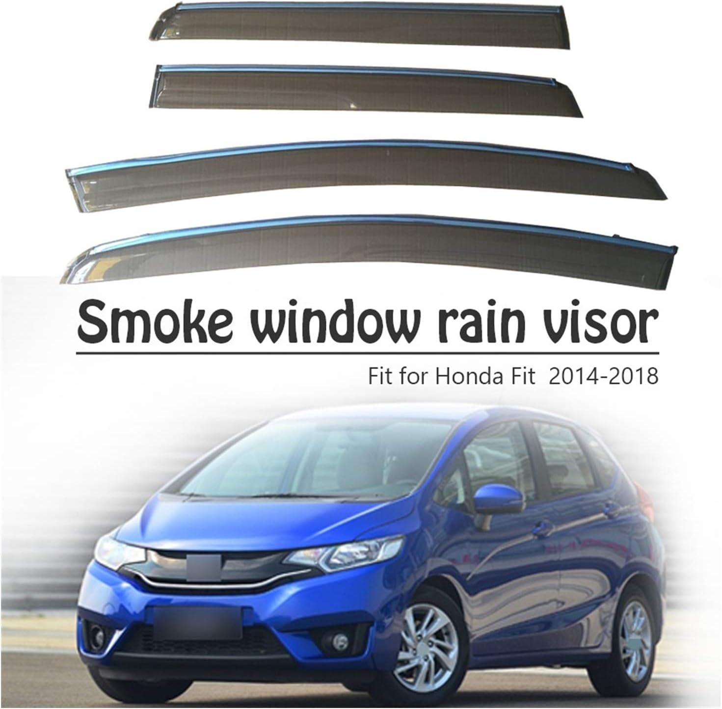 Window Wind Deflectors For Honda Fit Hatchback 2014 2015 2016 2017 2018