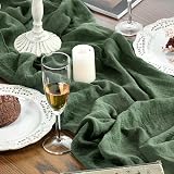 Artoid Mode Boho Forest Green Gauze Table Runner 300 cm 1 Pack view 5