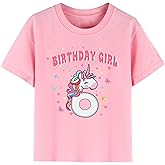 Birthday Girl Shirt Unicorn 2-6 Birthday Tshirts Cotton Short Sleeve Tees