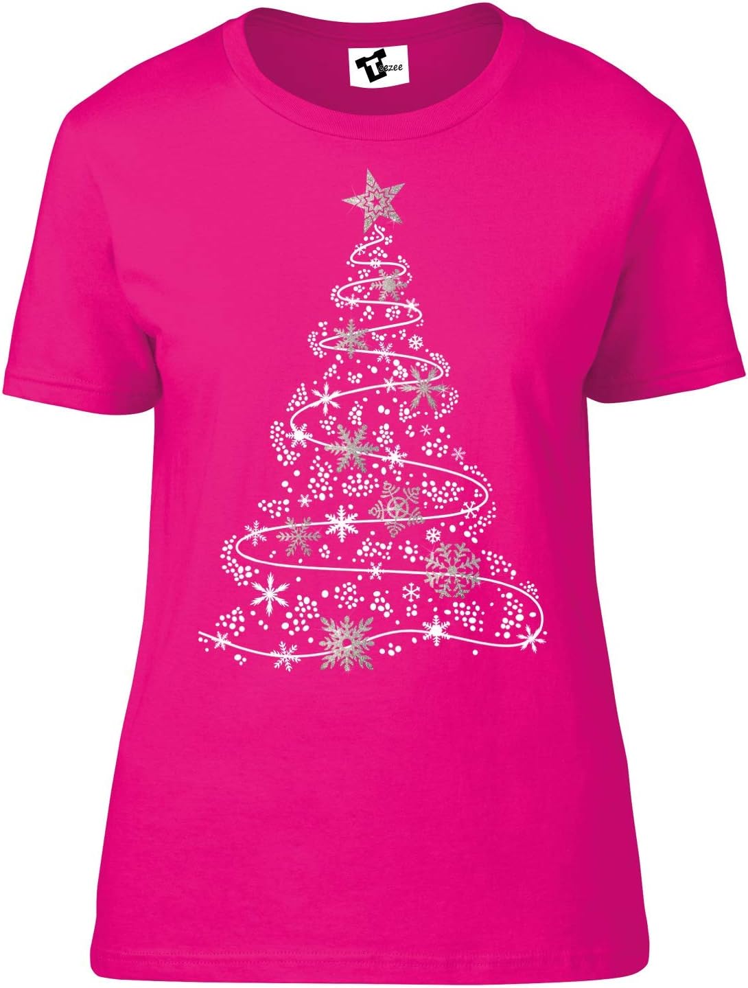 Teezee Snowflake Christmas Tree T-Shirt - Women's