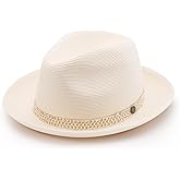 Pineapple⋆ Genoa Fedora Bucket Sun Straw Beach Hat Fine Braid UPF50+ Unisex