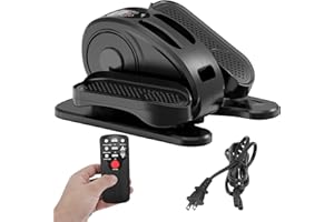 TVDUGIM Under Desk Elliptical, Electric Seated Pedal Exerciser Quiet Compact Mini Elliptical Trainer with Display Monitor and Remote Control Home Office Leg Exercise Equipment for Seniors Adults