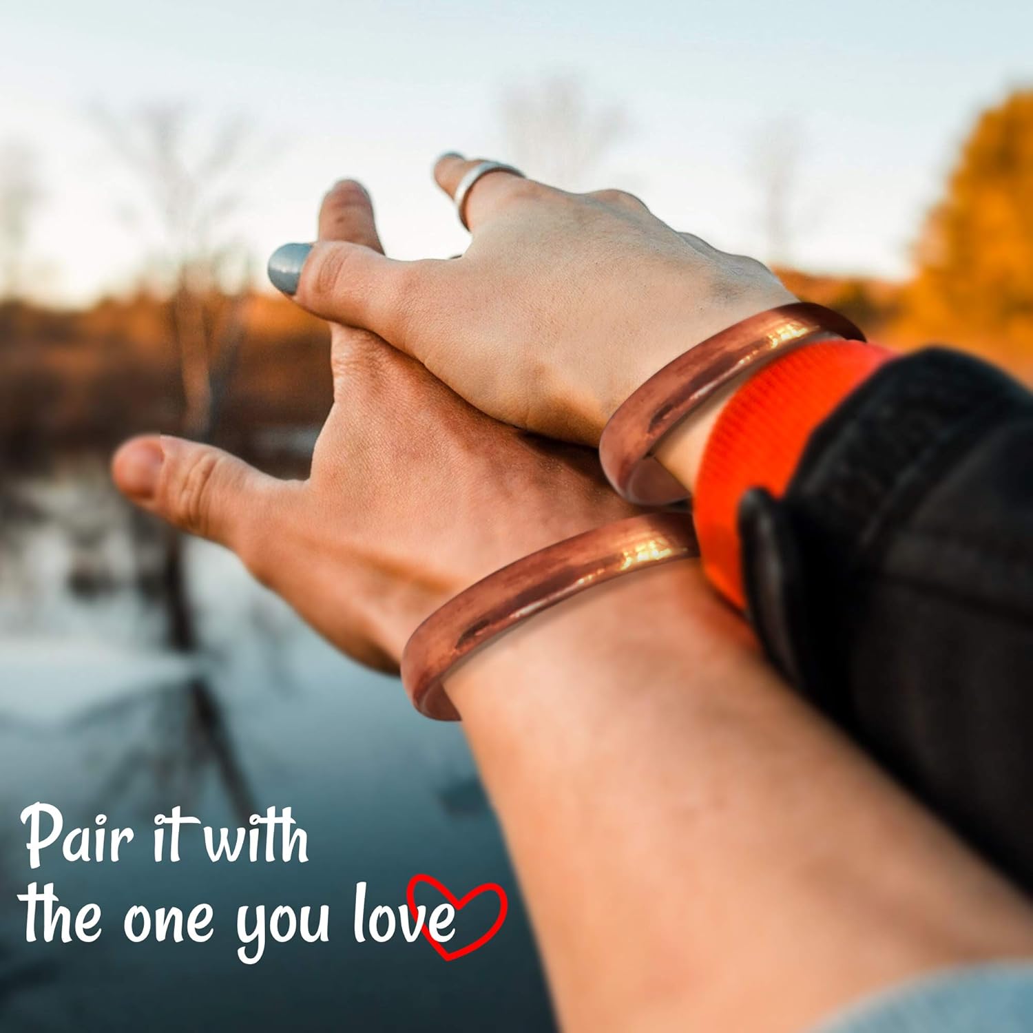 Hand Forged 100% Copper Bracelet for Men & Women ~ Made with Solid and High Gauge Pure Copper ~ Relief of Joint Pain, Arthritis, Joint Inflammation and Skin Allergies (Set of 2, Plain Copper): Health & Personal Care