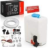 A-Premium Universal Windshield Washer Pump Fluid Reservoir Tank Bottle Kit | with Jet Button Switch, 12V Washer Fluid Car Windshield Pump for ATV UTV